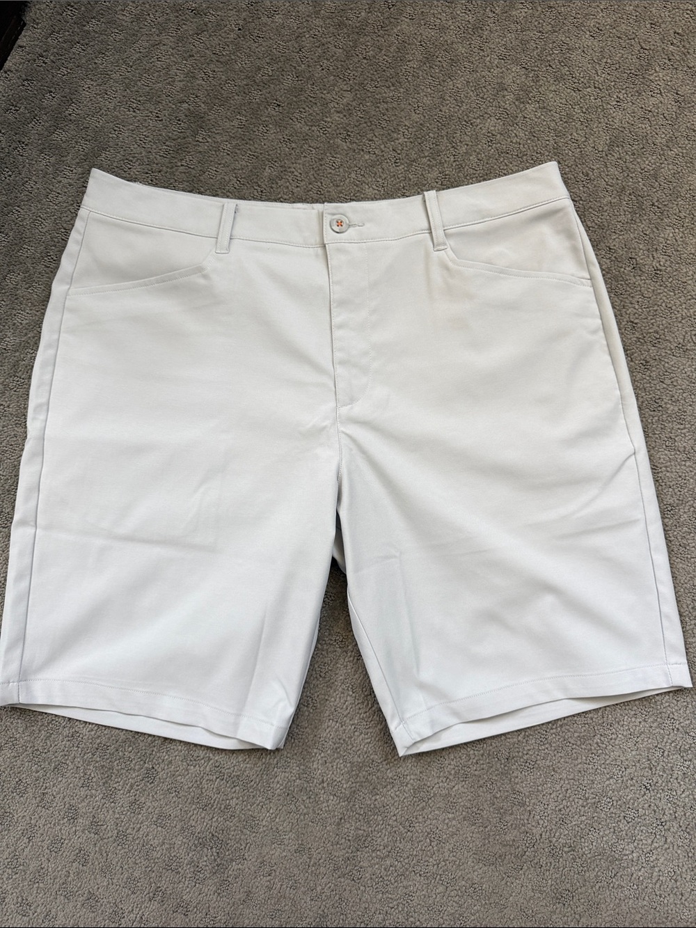 Men's White Stretch Performance Shorts